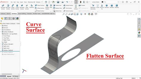 solidworks flattened surface